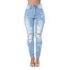 Mote Ripped Jeans for Kvinner Stretch Tynne Tiggerbukser Casual Denimbukser Høy midje Leggings Bukser