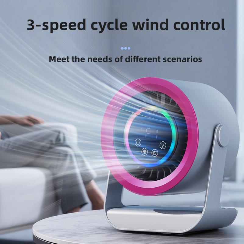 Portable Electric Fan with Ambient Light Turbo Mute Electric Fan Desktop Wall Mount Ceiling Air Cooler