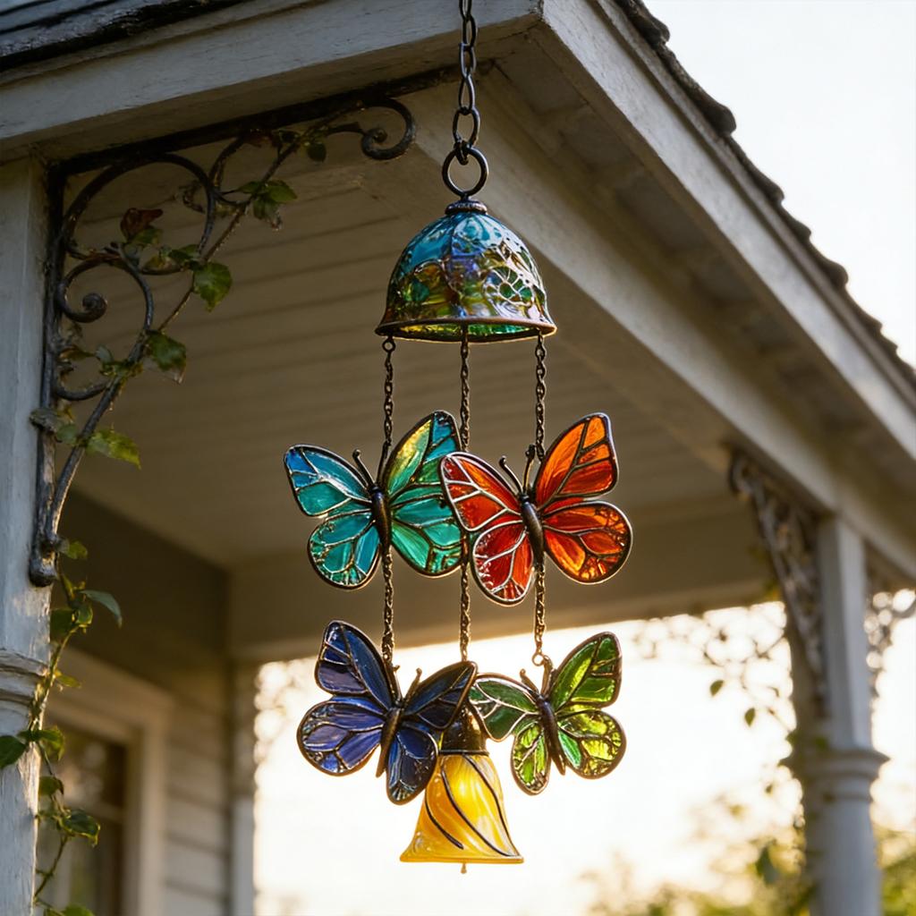 Iron Butterfly Wind Chimes Decoration for Garden and Patios Generating Pleasant Sound and Adding Charm Gift