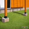 Wooden Pole Base Screwed To Concrete Black 140X140Mm 2Pcs