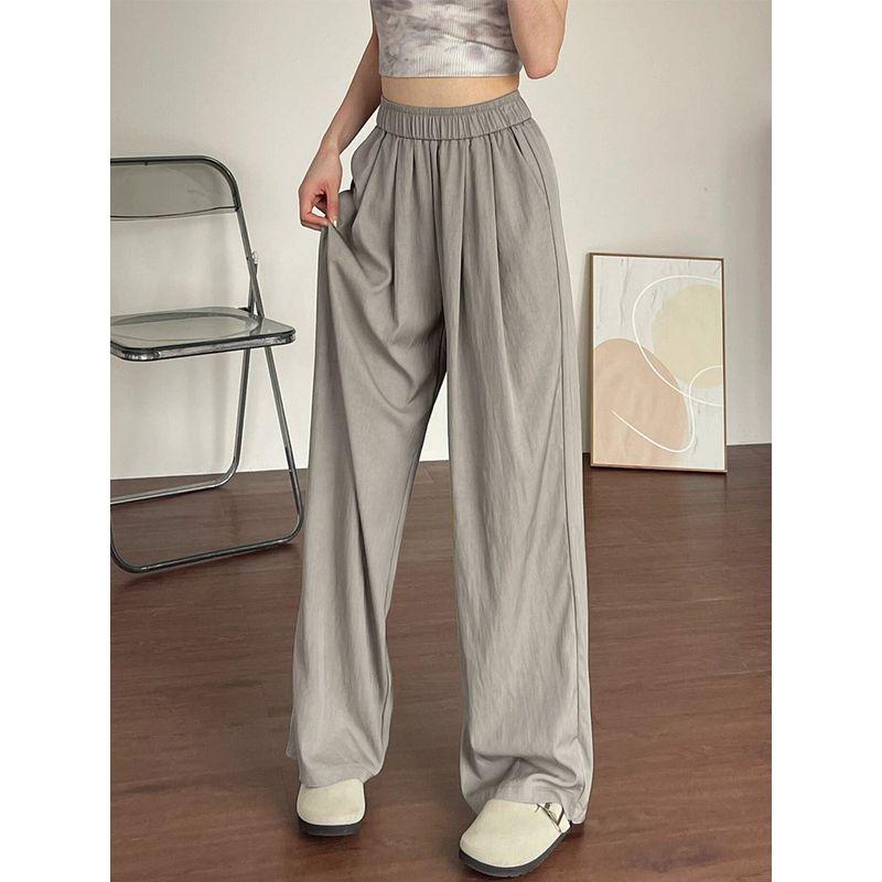 mm Yamamoto Female Summer Fat Sister Drape Ice Silk Pants Gray Green XL