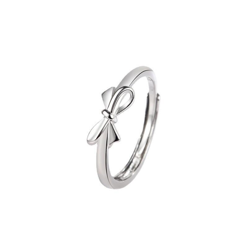 Fashion Couple Rings Set Silver Color Simple Opening Adjustable Finger Ring Jewelry for Women Men Anniversary Gift
