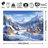 2D Snowy Cabin Forest Tapestry for Bedroom Living Room Winter Aesthetic Wall Decor