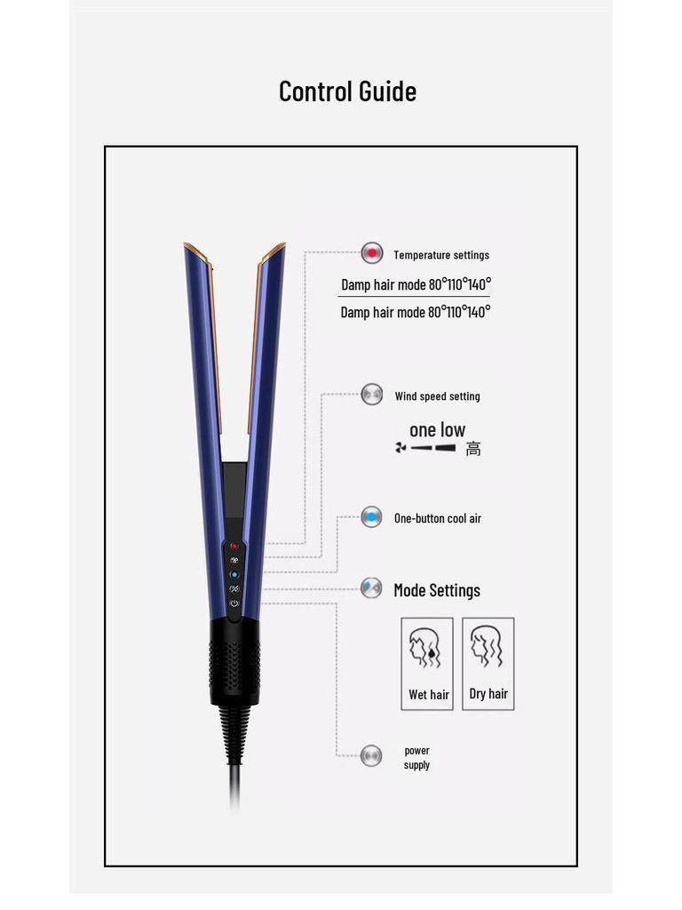 2-in-1 Wet/Dry Hair Straightener, Crimper & Dryer with Negative Ion Technology