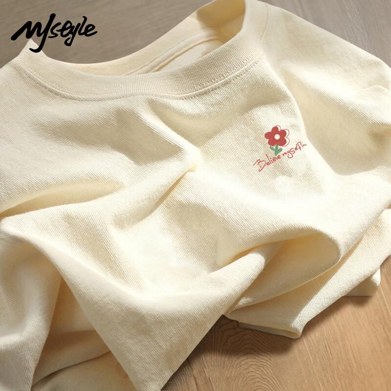 MJ STYLE Women s Pure Cotton Short Sleeve T-Shirt L