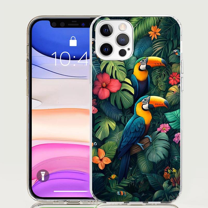 Tropical Toucan Phone Case For iPhone 17 Air 16 15 Plus 11 14 Pro Max 13 Mini 12 7 8 + SE Pattern Art Customized Cover 17 Air 16