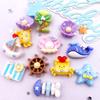 10pcs Colorful Resin Cartoon Ocean Series Figurine Crab Dolphin Pearl Shell Sailboat Flatback Scrapbook Decor DIY Jewelry Crafts