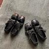 Polierte neue Retro-Gürtelschnalle Ballerinas Damen Flats Mary Jane Schuhe Nieten Weiche Sohle Schleife Einzelne Schuhe Damen
