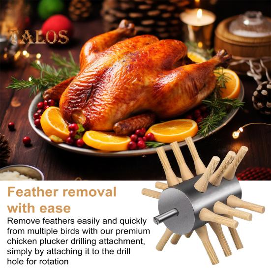 Chicken Plucker Poultry Plucking Machine Stainless Steel Feather Plucker with Rubber Fingers Easy Safe Poultry Defeathering Tool