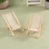 1/12 Dollhouse Foldable Deck Chair Dollhouse Lounge Deck Chair Model Doll House Mini Furniture Accessories