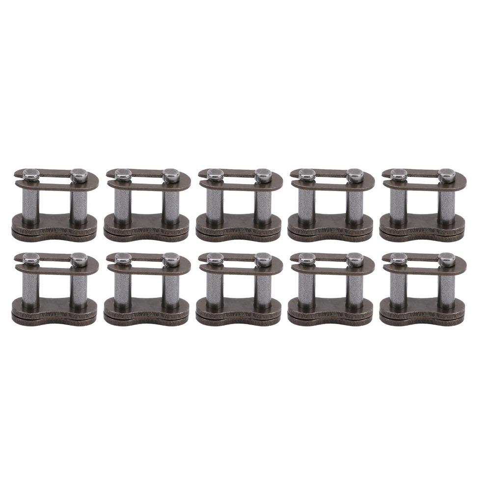 10Pcs Iron Chain Connecting Link Easy Installation Roller Chain Connecting Links Replacement Repair