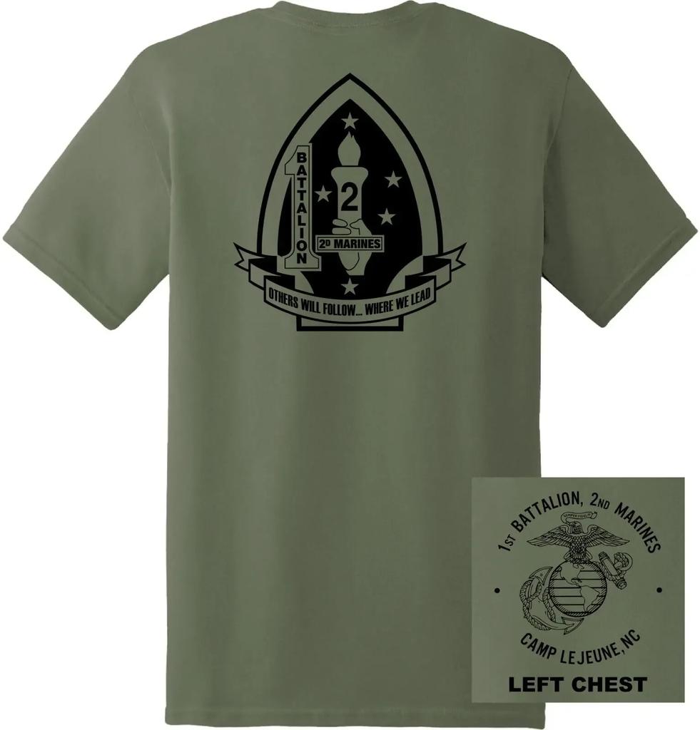 US Marine Corps 1st Battalion 2nd Marines Regiment TShirt 100 Cotton ONeck Short Sleeve Summer Casual Mens Tshirt