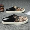 Summer New Printed Bag Head, Cloth Surface Breathable, Light and Simple, One Pedal and Half Drag Men's Shoes Slippers