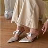 Modische Seide Spitzschleife Dünne High-Heel Schuhe für Damen Frühling und Sommer 2025 Lässige und modische Slipper Damen Designer Sandalen