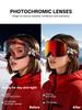 Kapvoe Photochromic Ski Goggles Magnetic Anti-Fog Lenses UV400 Protection Men Women Ski Goggles Snow Sunglasses Sports Eyewear