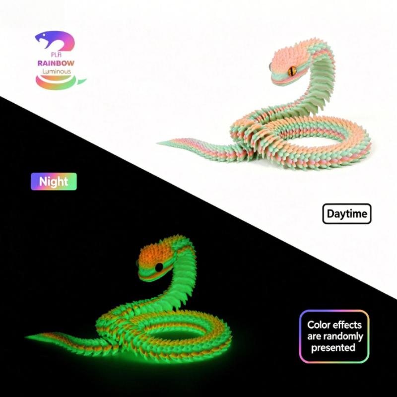 3D Printed Flexible Viper Snake Model – Art Decor, Multiple Colors & Sizes (30cm/40cm/60cm) Perfect for Home and Office Décor.