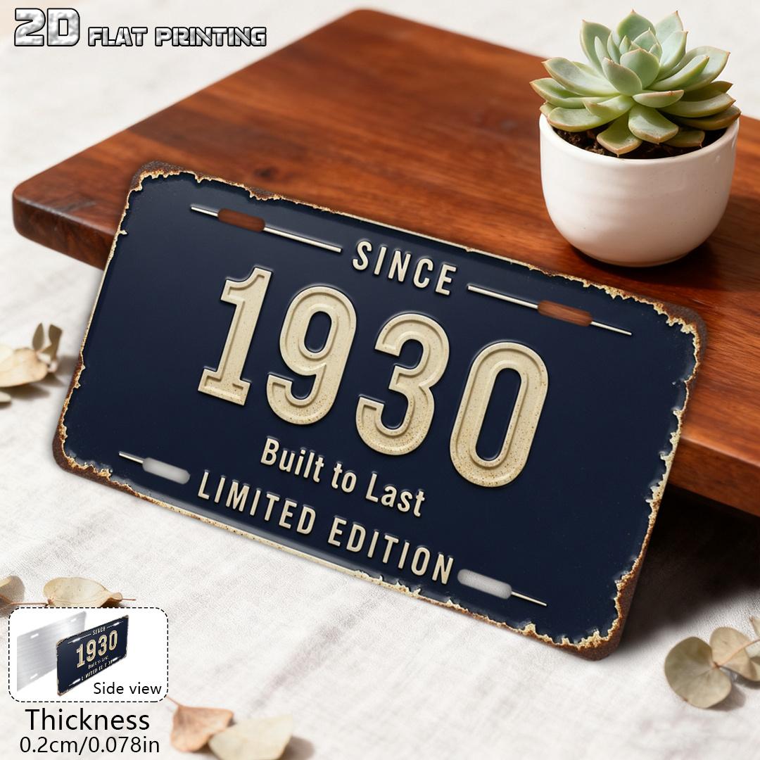 

D Flat A Single Piece Vintage Year Sign Home Decor Commemorative Gift Vintage Sign Retro Wall Art Industrial Styl 15x30cm(5.9x7.8inch)