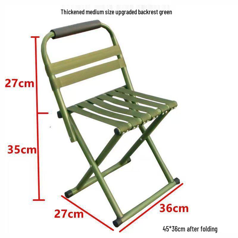 Compact Outdoor Folding Chair with Backrest - Portable for Fishing, Travel, and Street Stalls