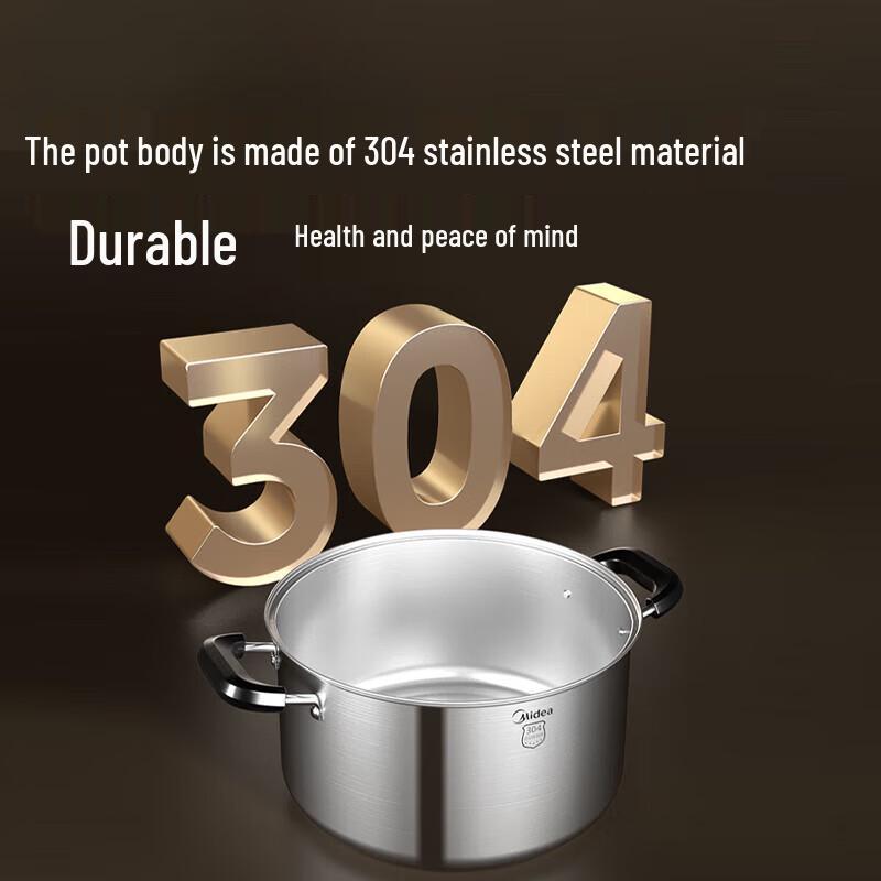 Midea 304 Stainless Steel 2-in-1 Steamer and Soup Pot