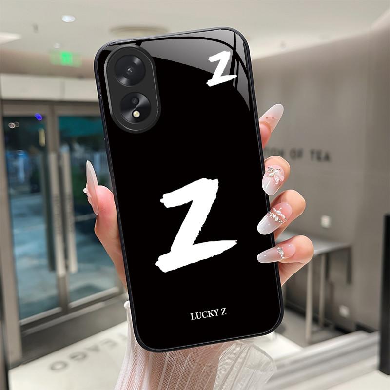 Phone Case For OPPO A18 A38 A58 A78 Back Covers Lucky Letter Protective Case For OPPOA18 OPPOA38 Tempered Glass Soft TPU Shell