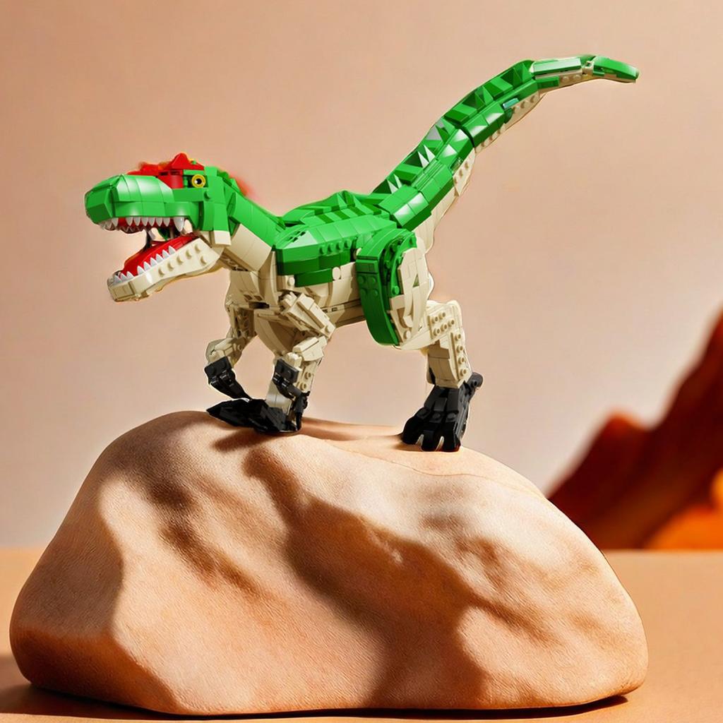 Non-Toxic 1160Pcs Dinosaur Building Blocks Toys Model Allosaurus Dinosaur Assemble Puzzle Bricks Toy Sets For Kid Desktop Ornament Gifts
