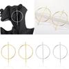 Modern Minimalist Alloy Hoop Earrings Silver And Gold Geometric Jewelry