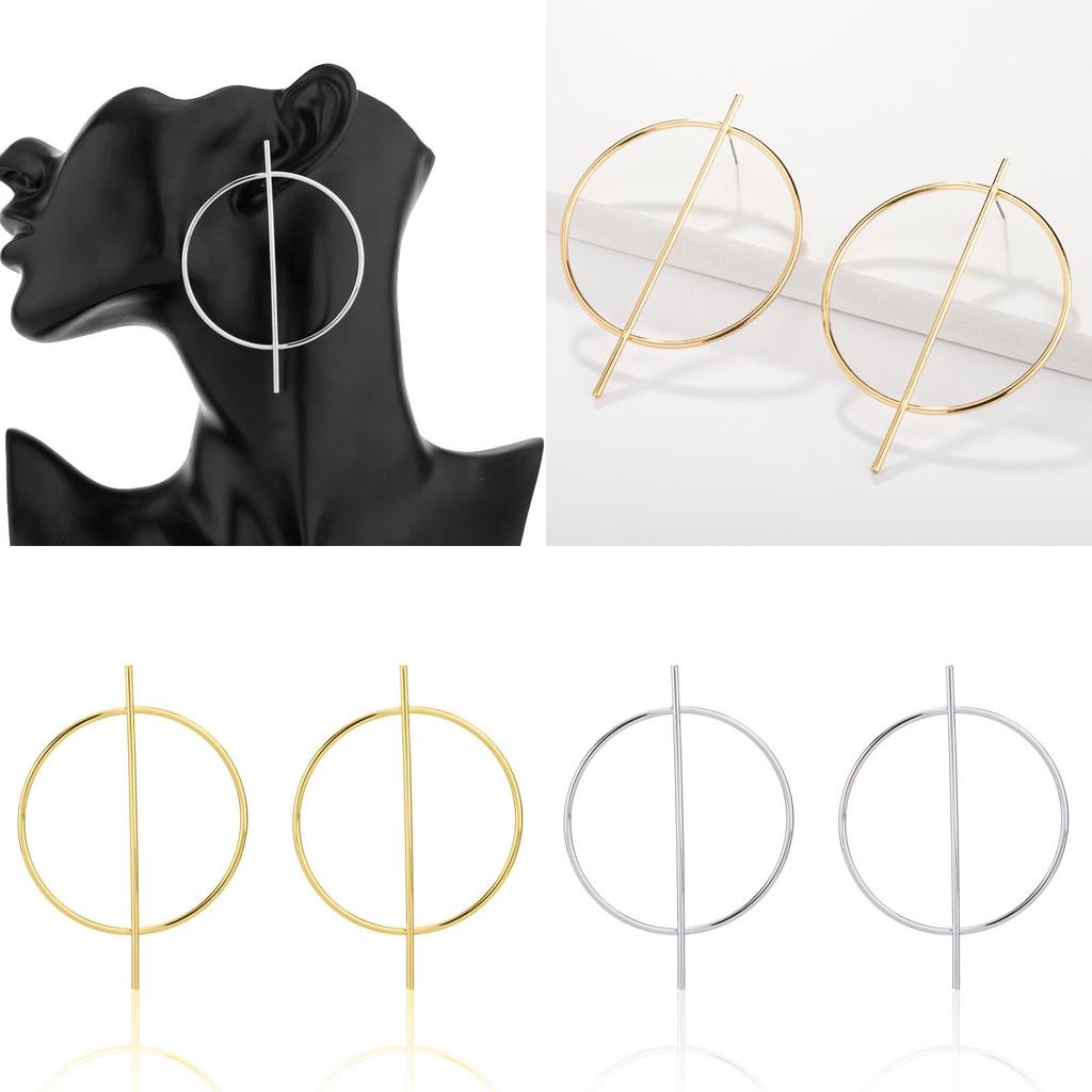 Elegant Alloy Hoop Earrings For Women Stylish Geometric Jewelry Gift