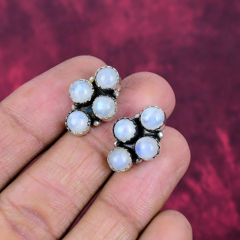 Regenbogen-Mondstein Schmuck, 925 Sterlingsilber Ohrringe Schmuck, Handgefertigte Ohrringe Edelstein Schmuck Für Frauen