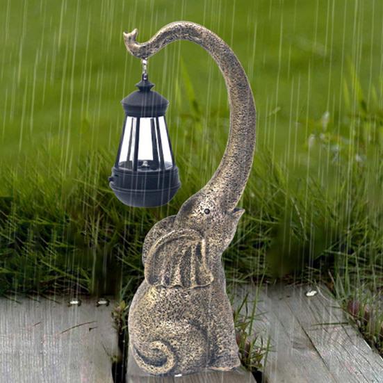 Elephant Statue Solar Light All-Weather IP44 Waterproof Solar Lamp Easy Installation Garden Patio Balcony Solar Lamp