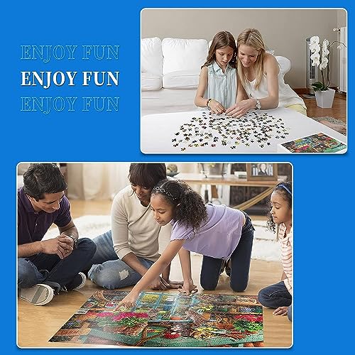 CHengQiSM 1000-Piece Jigsaw Puzzle: Cats Playing by the Window, Stylish Interior Design (70x50cm)