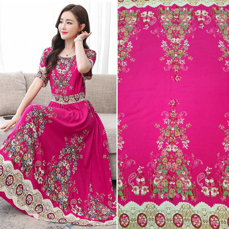 

100*140 см ткань с бохо-цветочным узором мягкая искусственная ткань для самостоятельного шитья летняя пляжная рубашка этнический материал для одежды