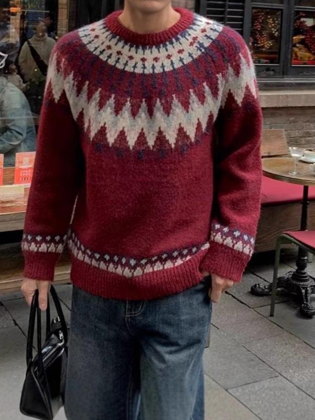 Herr 2025 Höst/Vinter Retro V-ringad Cardigan: Enfärgad, Vardags-, Lättsam Stil Stickat.