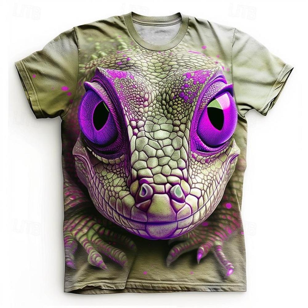 Men's Animal Horse T Shirt Short Sleeve T shirt 3D Print Crew Neck Shirt Funny Casual Daily Street Blue White Khaki Summer Spring Clothing