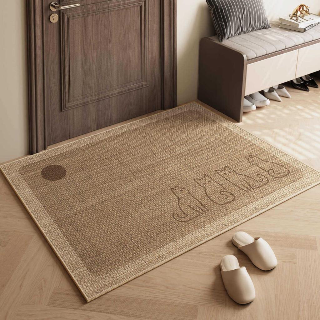 Covoraș de intrare din in Covor țesut de lux ușor Covoraș de intrare Wabi-Sabi Ușă japoneză Covoraș de intrare antiderapant