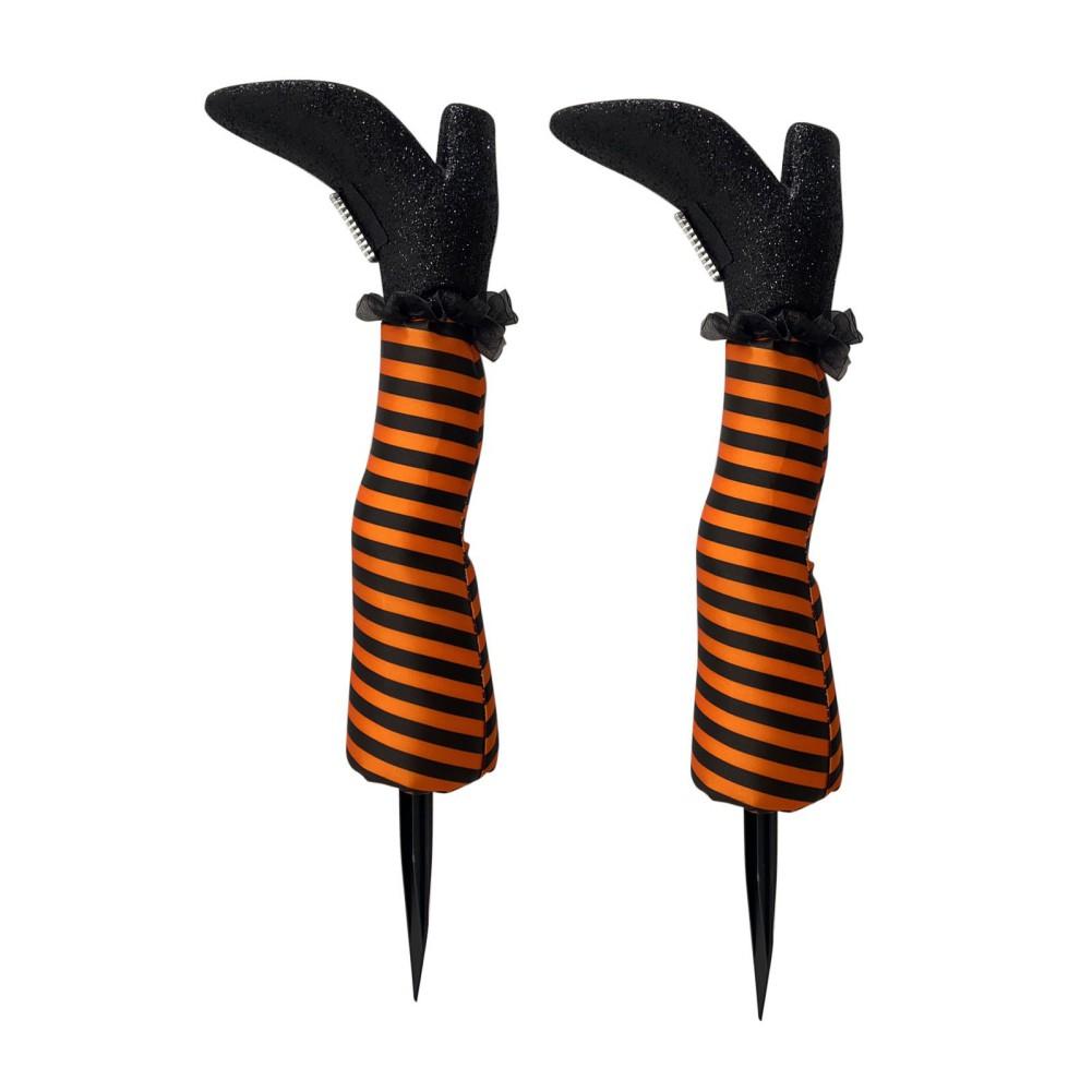 1PCS Halloween Decoration Evil Witch Leg Decoration Inverted Evil Witch Feet Boots Stakes Courtyard Lawn Outdoor Garden Props