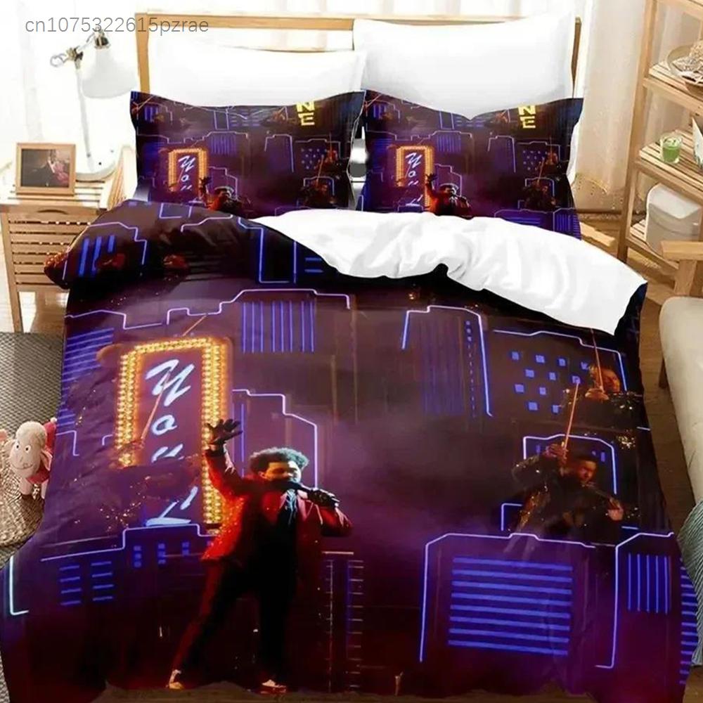 3D-Druck XO The Weeknd Bettwäsche-Set Für Schlafzimmer Weiche Moderne Bettbezüge Bequeme Kinder-Bettbezüge Steppdeckenbezug Und Kissenbezug
