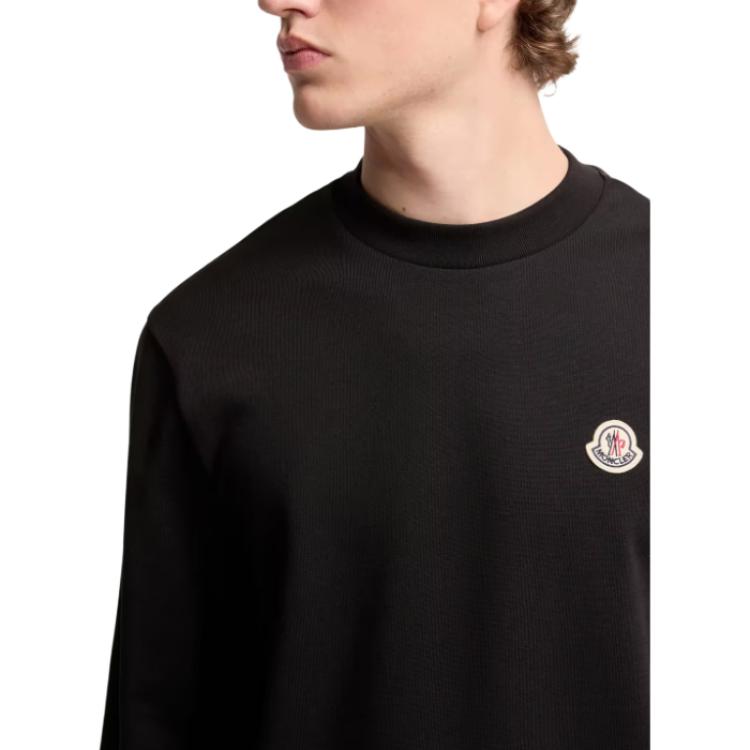 Moncler SS26 Logo-Aufnäher Baumwoll-Sweatshirt Herren Sweatshirt L10918G00051809KR999
