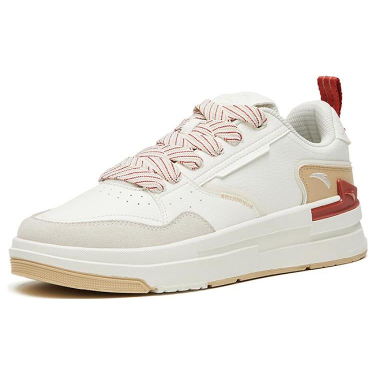 New Anta Bump Anti Slip And Wear Resistant Breathable Low Top Skateboard Shoes White Brown 912328076-3