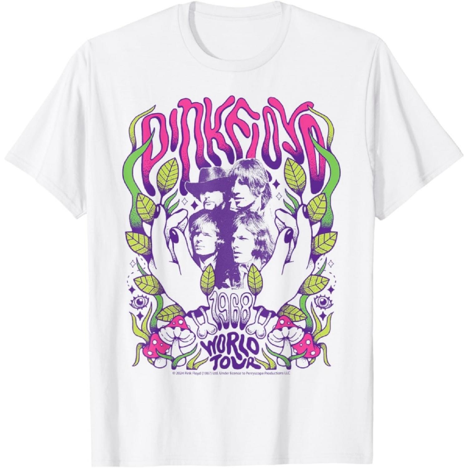 Pink Floyd - World Tour 1968 Psychedelic Group T-Shirt S белый
