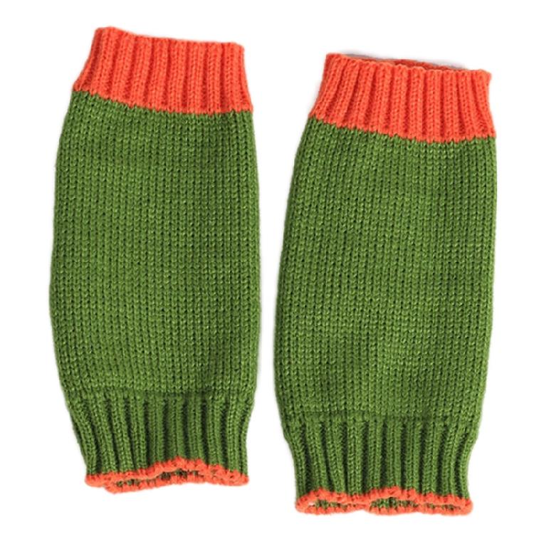 Soft Kid Winter Glove Half-finger Knit Color Matching Mitten for Winter Supplies
