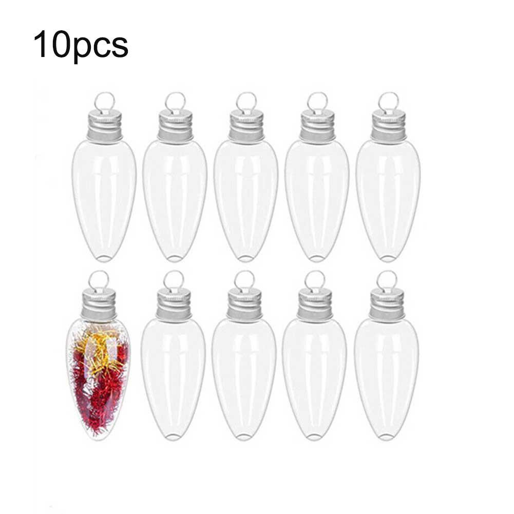 5/10/50pcs X Plastic Christmas Bulbs Transparent Ball Xmas Tree Hanging Ornaments Decoration For Home Wedding Party Gifts Boxs