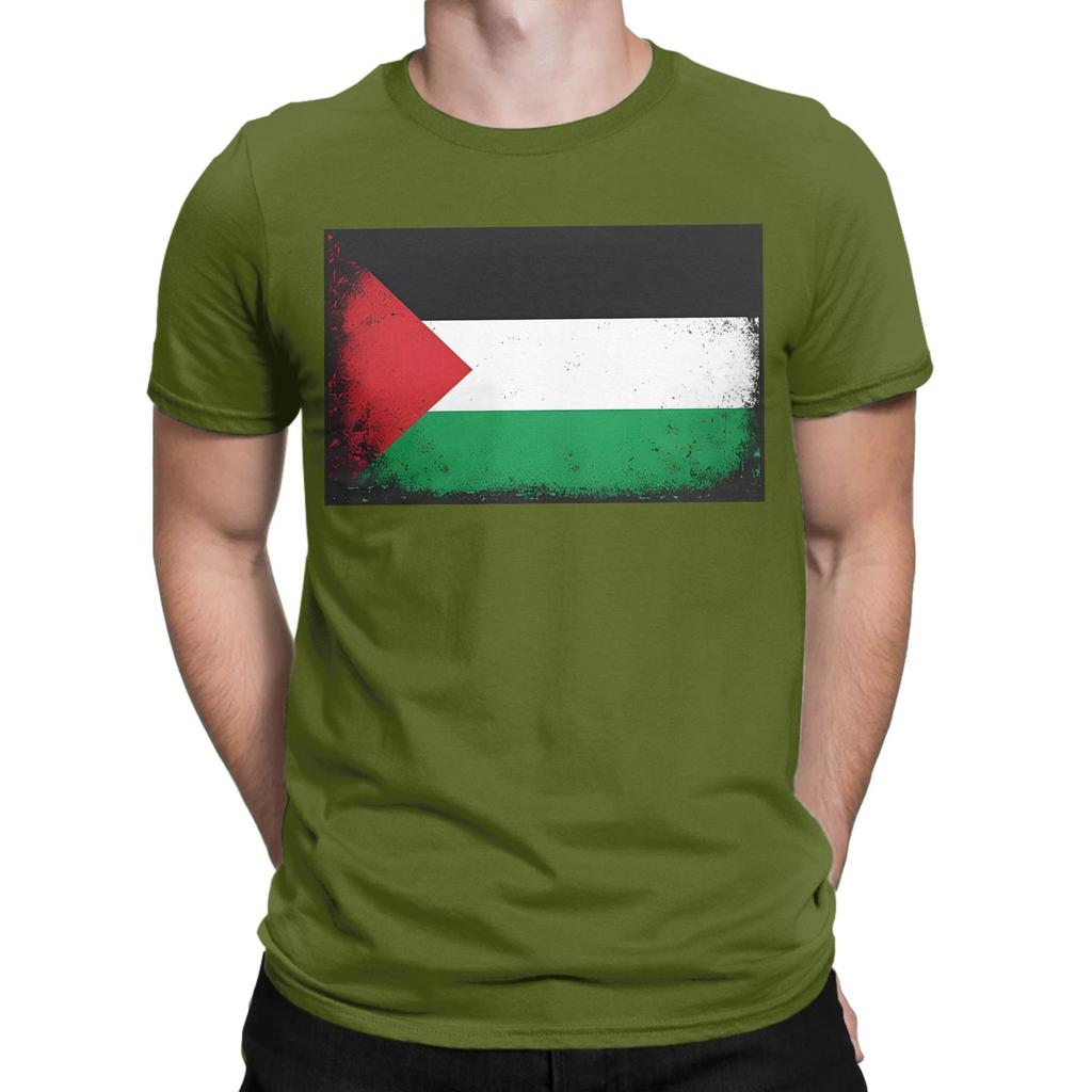 Men Keffiea Palestine Beach Palestine Map T Shirt 100 Cotton Clothes Leisure Short Sleeve Round Neck Tees Birthday Gift TShirt
