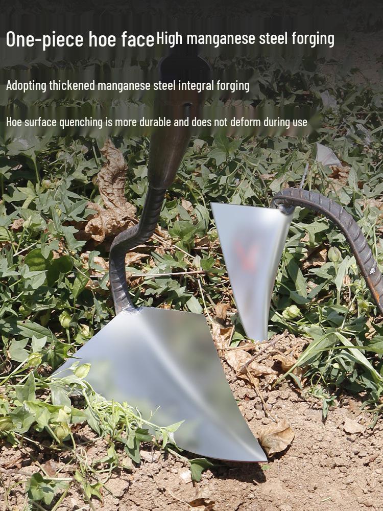 Trójkątna motyka ze stali manganowej do kopania rowów i sadzenia warzyw - Kompletny zestaw narzędzi rolniczych
