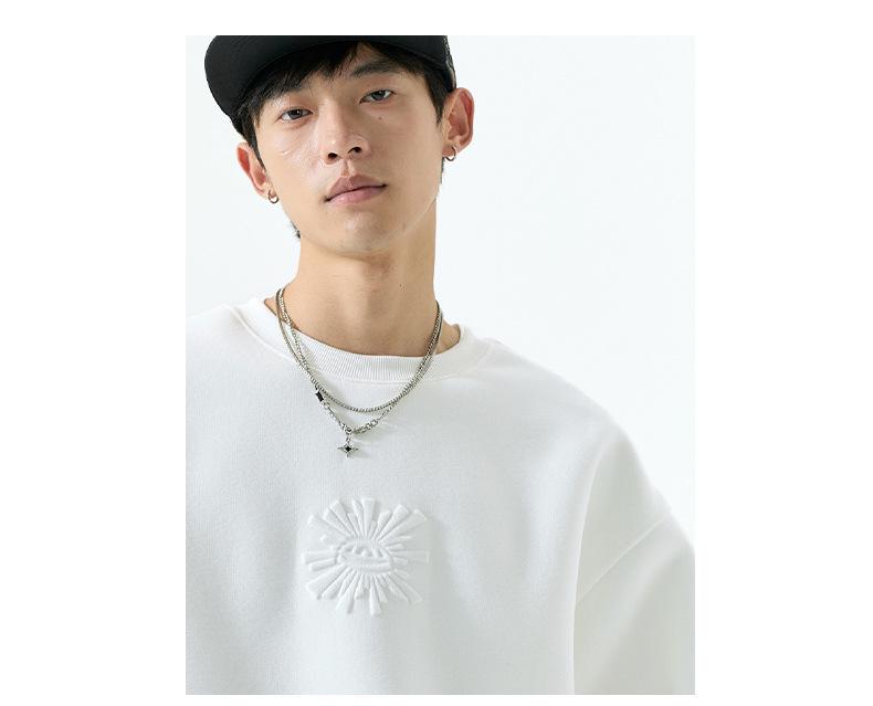 Men's American-Style Crew Neck Sweatshirt, 2025 Autumn/Winter Trend, Loose Fit Long-Sleeve Base Layer.