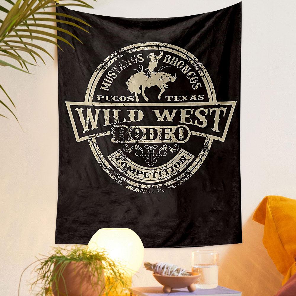 Vintage Wild West Rodeo Design Patterned Tapestry Home Decor, Suitable for Bedroom and Living Room, Gift