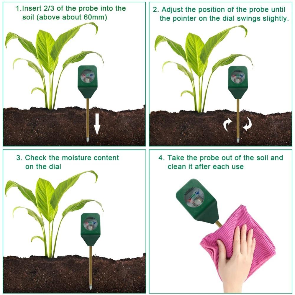 1-5PCS Soil Moisture Meter Plant Watering Test Soil Humidity Detector Hygrometer Temperature Meter Flower Potted Soil Analyzer