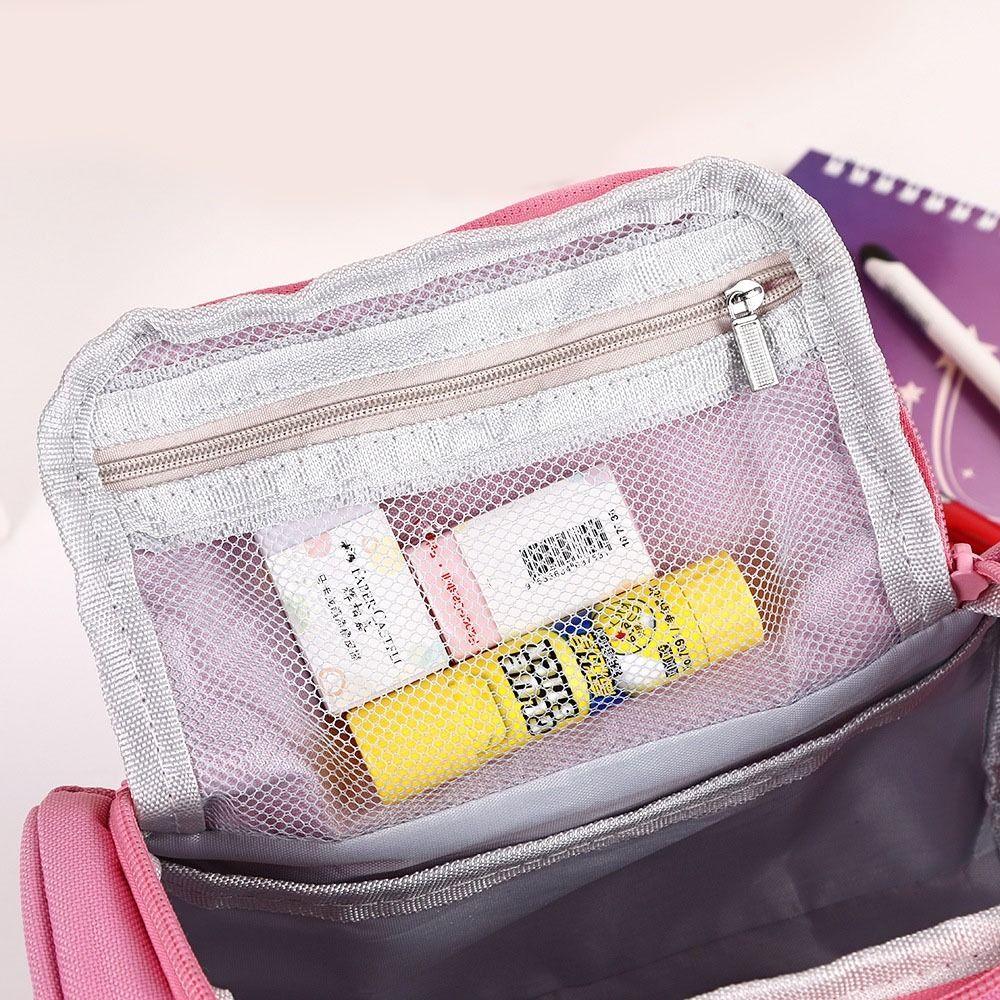 Large Capacity Double-Layer Pencil Case Oxford Cloth Stationery Organizer Pencil Bag Boy Girl