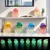20 Glow-in-the-Dark Duck Decorative Statues - Resin Fan-shaped Edge Miniature Statues, Soft Colors, Unique Home and Holiday Deco