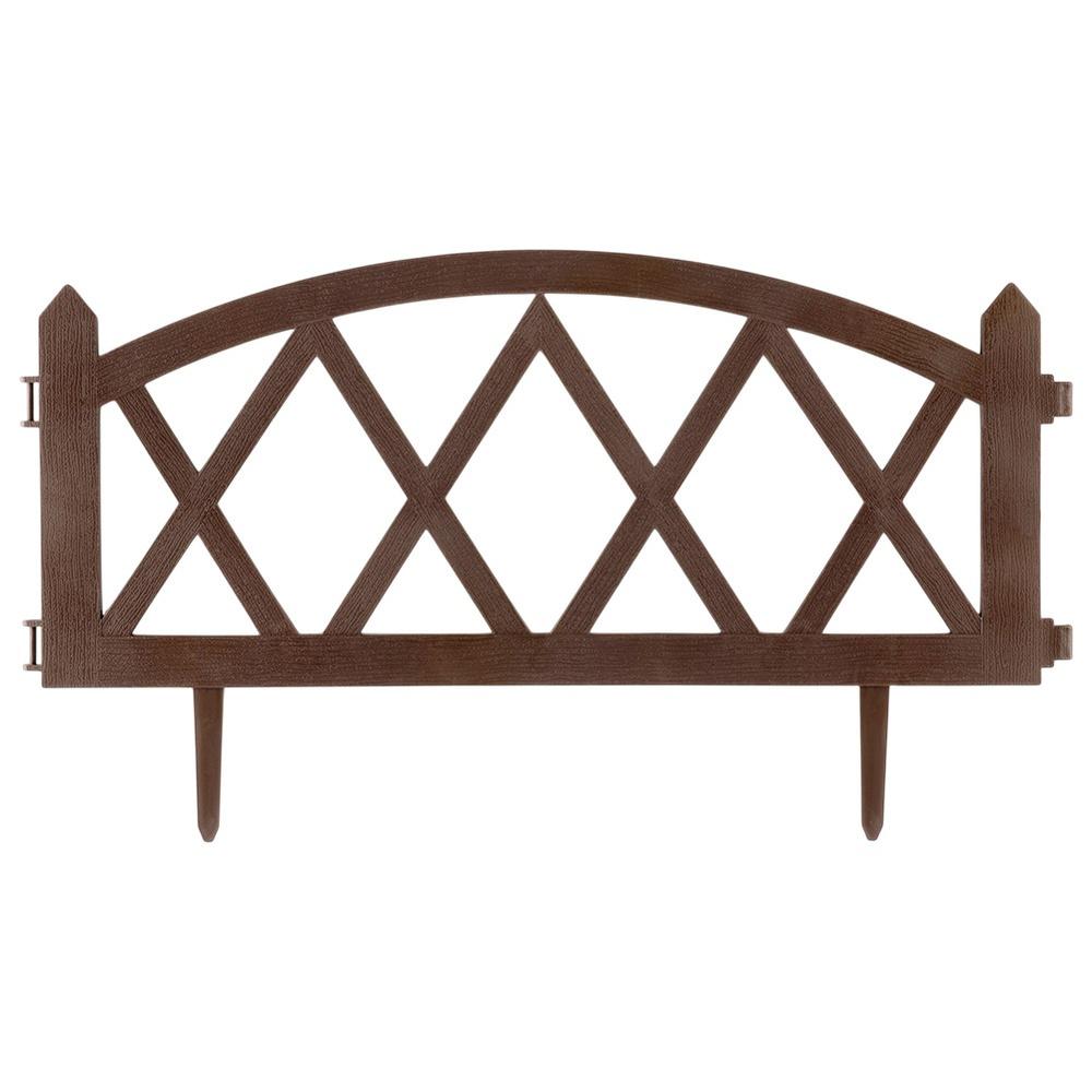 4X Płotek Ogrodowy Brązowy Border Palisada Obrzeże Trawnika Grządki 228 Cm