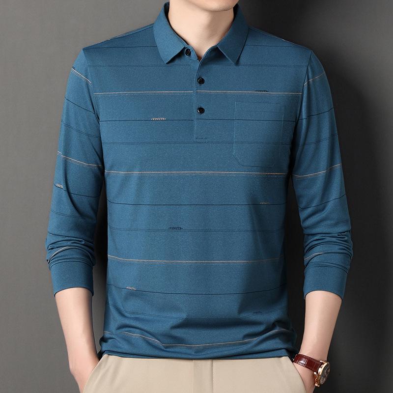 

Spring Men s Long Sleeved Top, Shirt Collar, Business Casual Top L